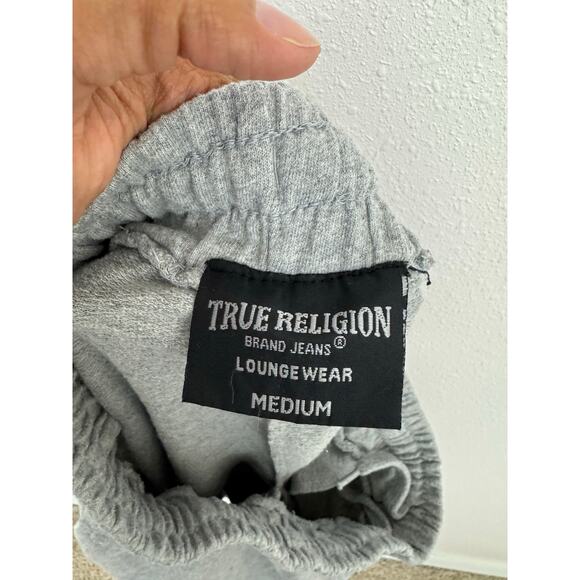 True Religion Gray Logo Lounge Shorts Men’s Medium - Picture 3 of 5